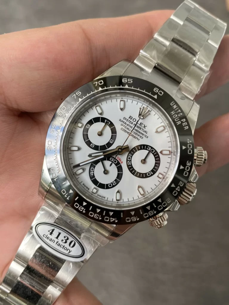 Clean熊猫迪通拿 Daytona 116500 904L White Dial 4130 Super clone