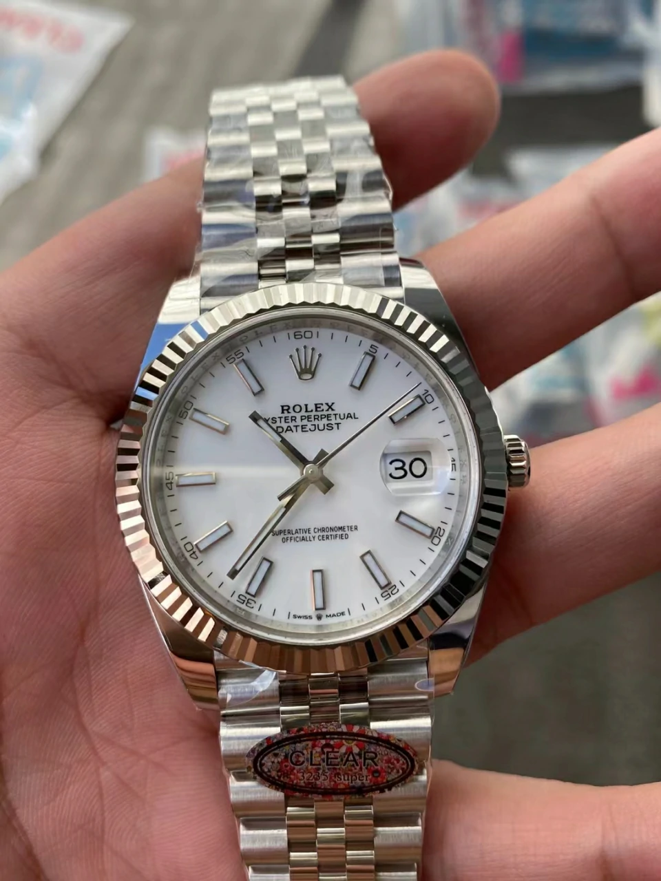 Clean白日志DateJust 41mm 126334 904L SS  White Dial Jubilee Bracelet S3235