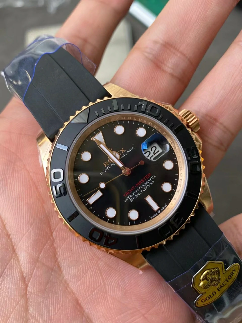 GOLD factory金游艇Yacht-Master 126655 Black Ceramic Bezel Tungsten Heavy Version