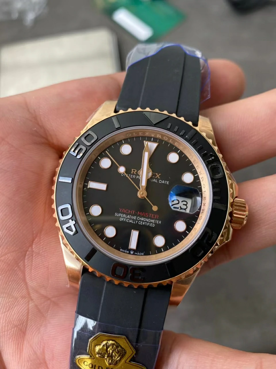 GOLD factory金游艇Yacht-Master 126655 Black Ceramic Bezel Tungsten Heavy Version