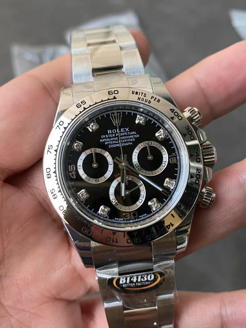 BTF黑钻迪Daytona 116509 SS 904L Black Diamonds Dial SA4130