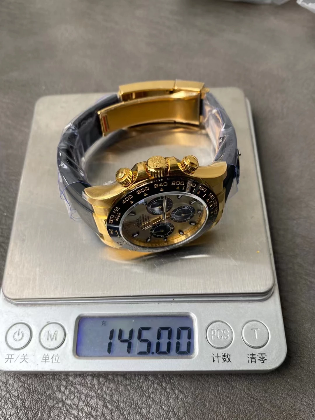 Gold Factory狗厂配重Daytona 116518 YG Sticker Dial Rubber Strap