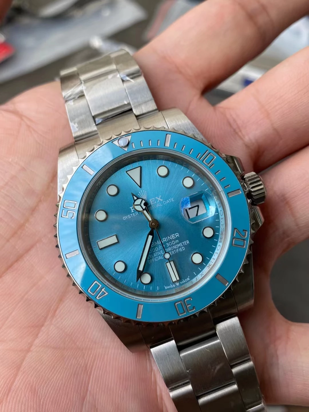 BBF潜航者水鬼蒂芙尼蓝 40mm Submariner BLAKEN Special Light Blue Dial A3135