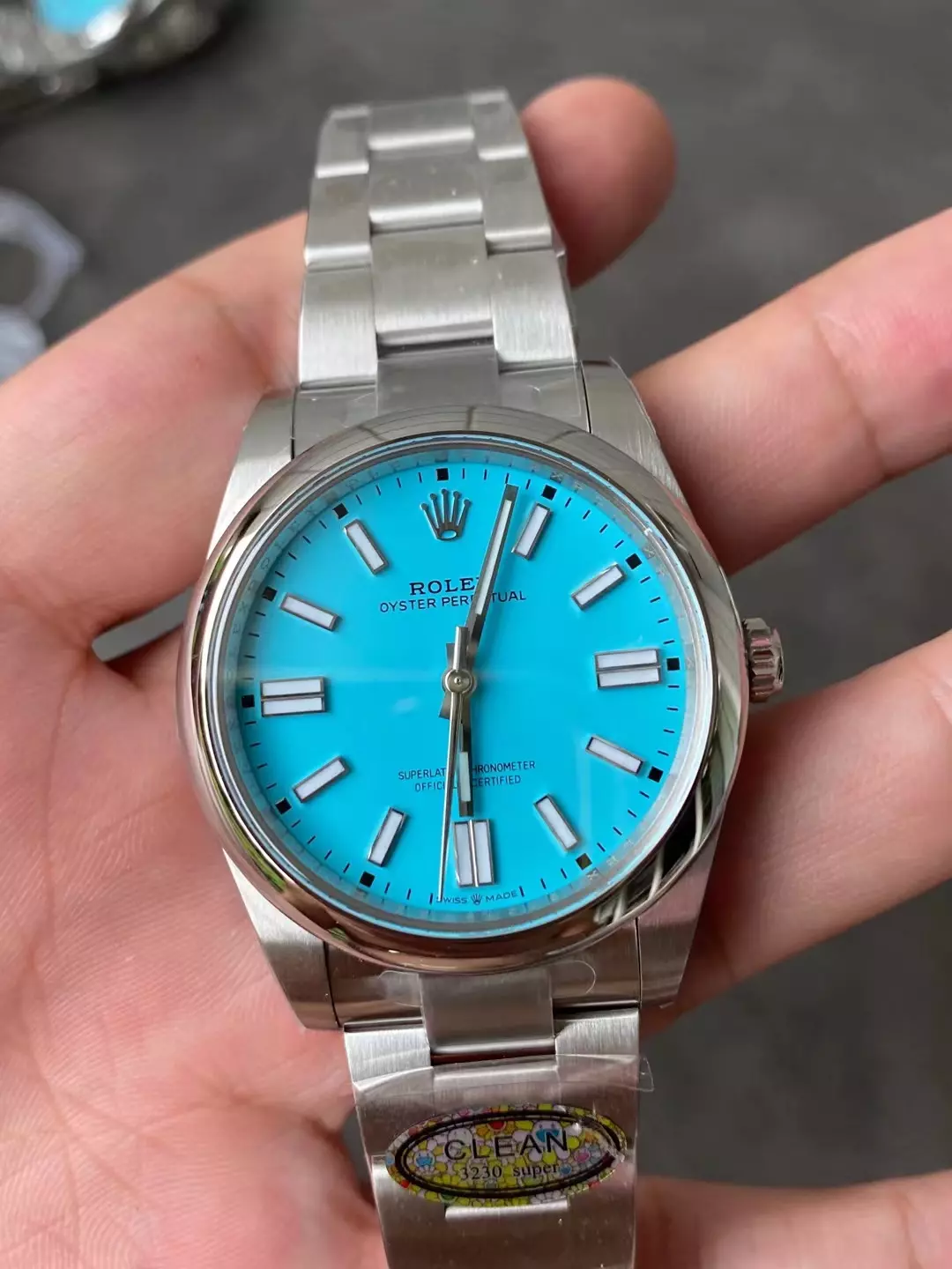 Clean厂恒动蒂芙尼蓝Oyster Perpetual 124300 41mm 904L Tiffany Blue Dial