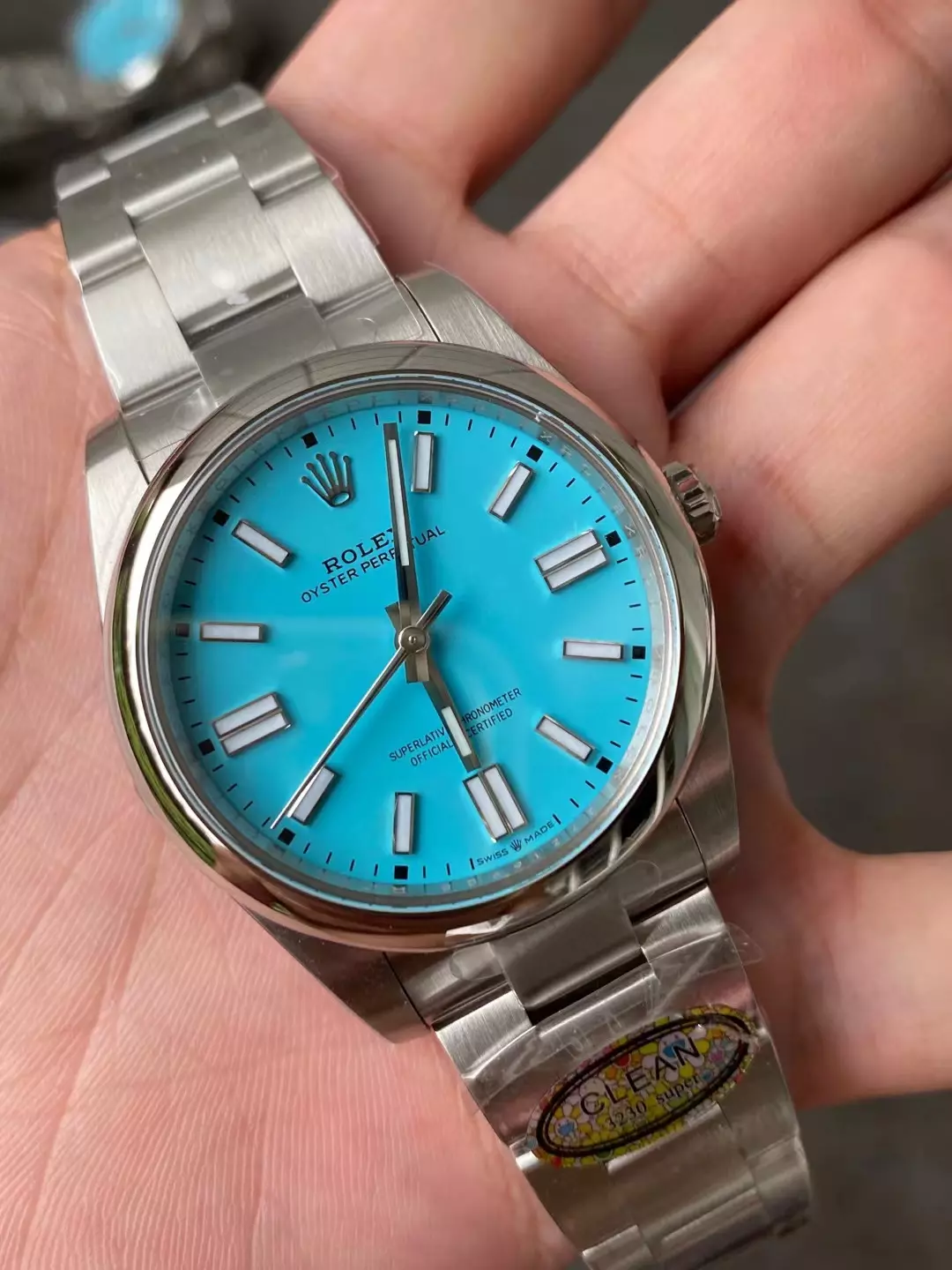 Clean厂恒动蒂芙尼蓝Oyster Perpetual 124300 41mm 904L Tiffany Blue Dial