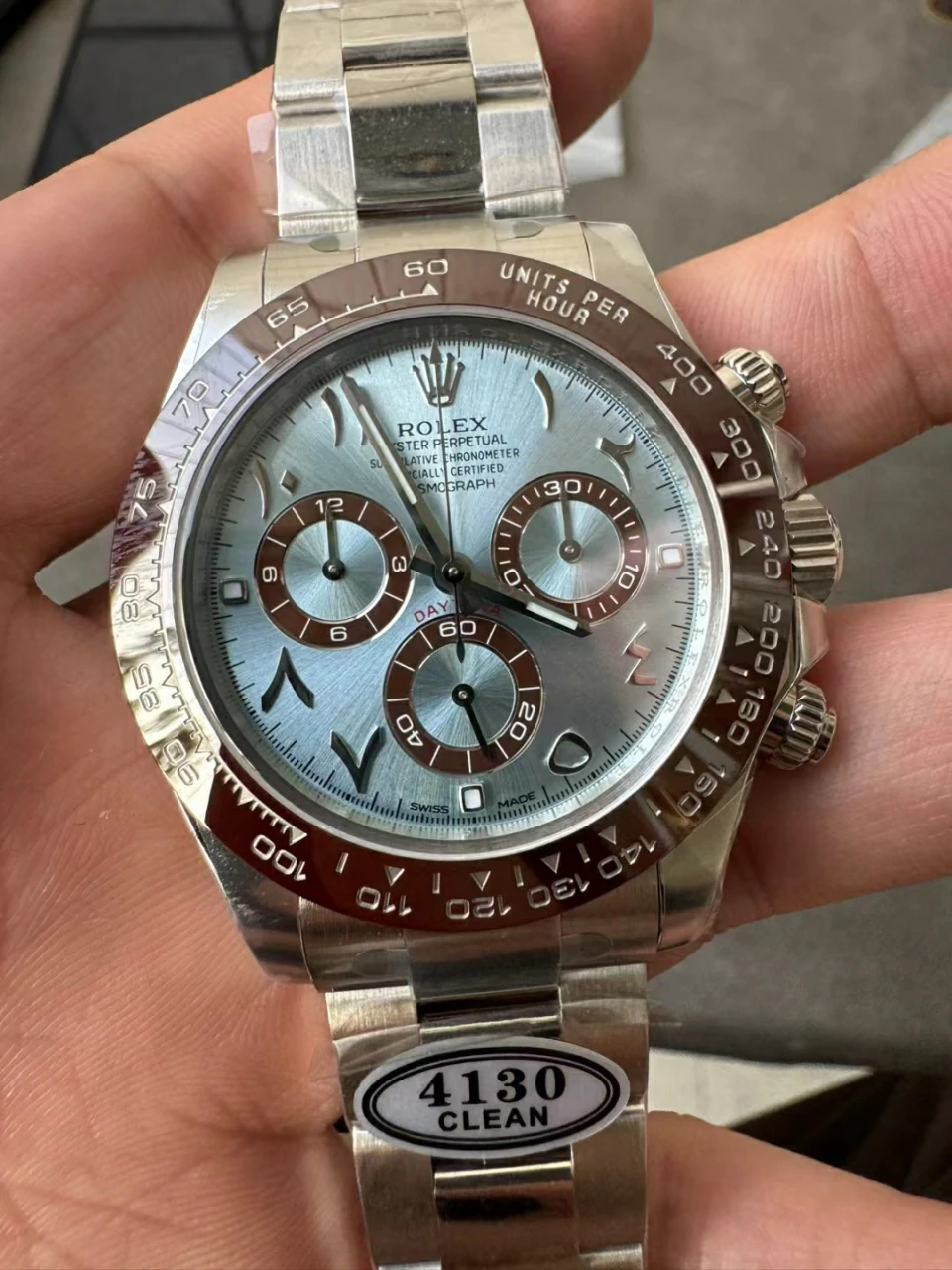 Clean冰蓝中东Daytona 116506 Ice Blue Dial Arabic Markers SA4130