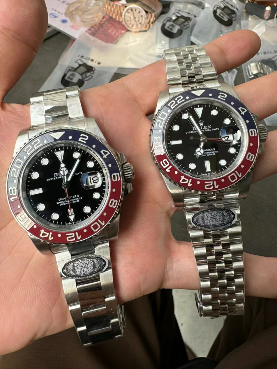 Clean V2+可乐圈升级版GMT-Master II 126710 BLRO Red/Blue Ceramic 904L Steel Jubilee New Bezel Insert 