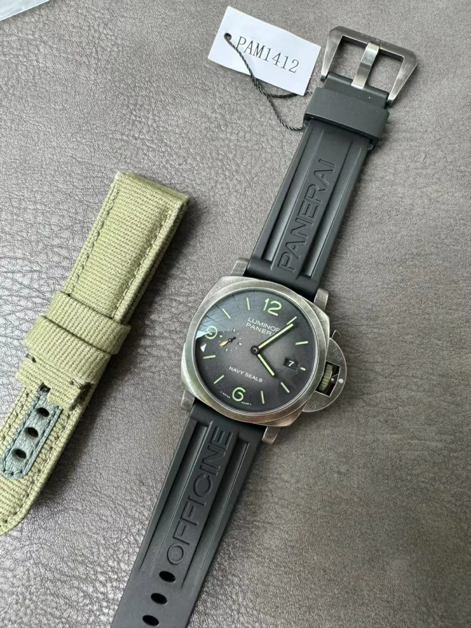 VSF沛纳海 PAM1412 Navy SEALs Iron Gray Dial  Rubber Strap