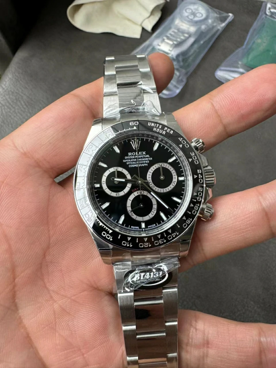 BTF丹东机芯 Daytona 126500 904L Steel Black Dial SS Braclet DD4131