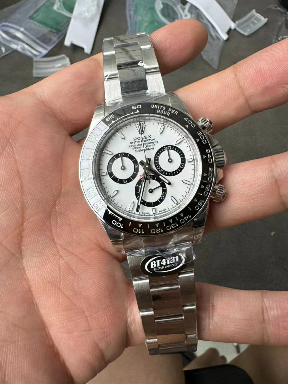 BTF丹东机芯 Daytona 126500 Panda Bracelet White Dial DD4131