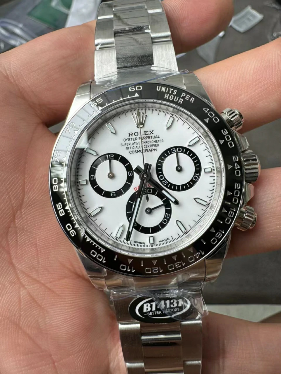 BTF丹东机芯 Daytona 126500 Panda Bracelet White Dial DD4131