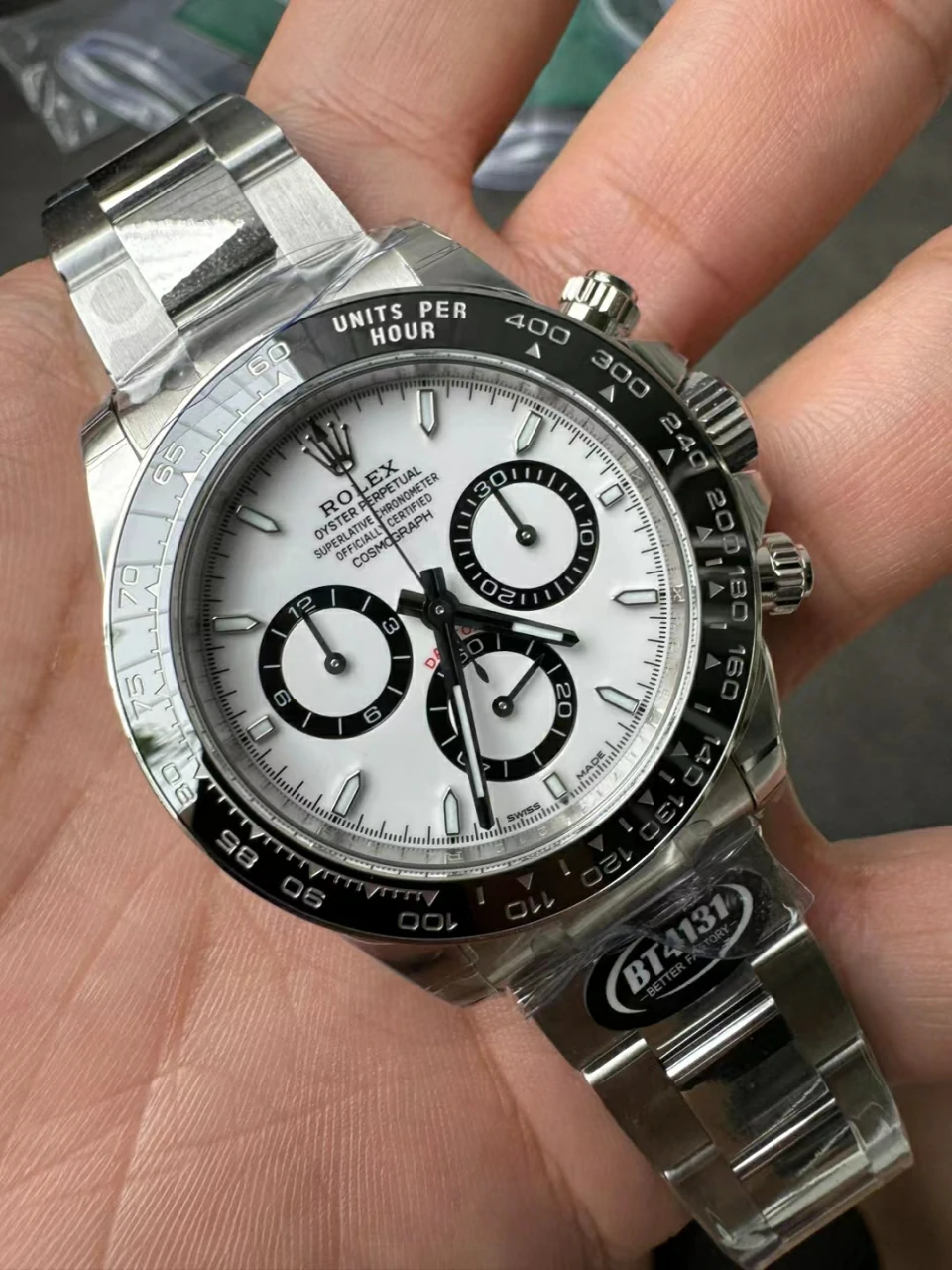 BTF丹东机芯 Daytona 126500 Panda Bracelet White Dial DD4131