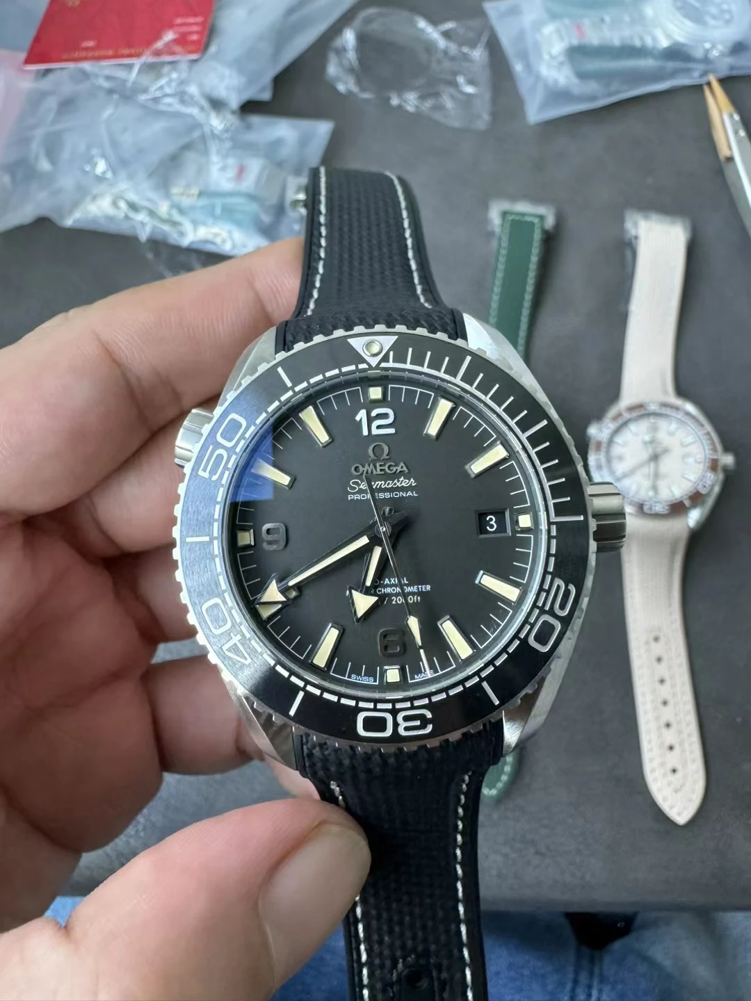 VSF海马Planet Ocean 600M 43.5mm Ceramic Bezel Black Dial Rubber Strap