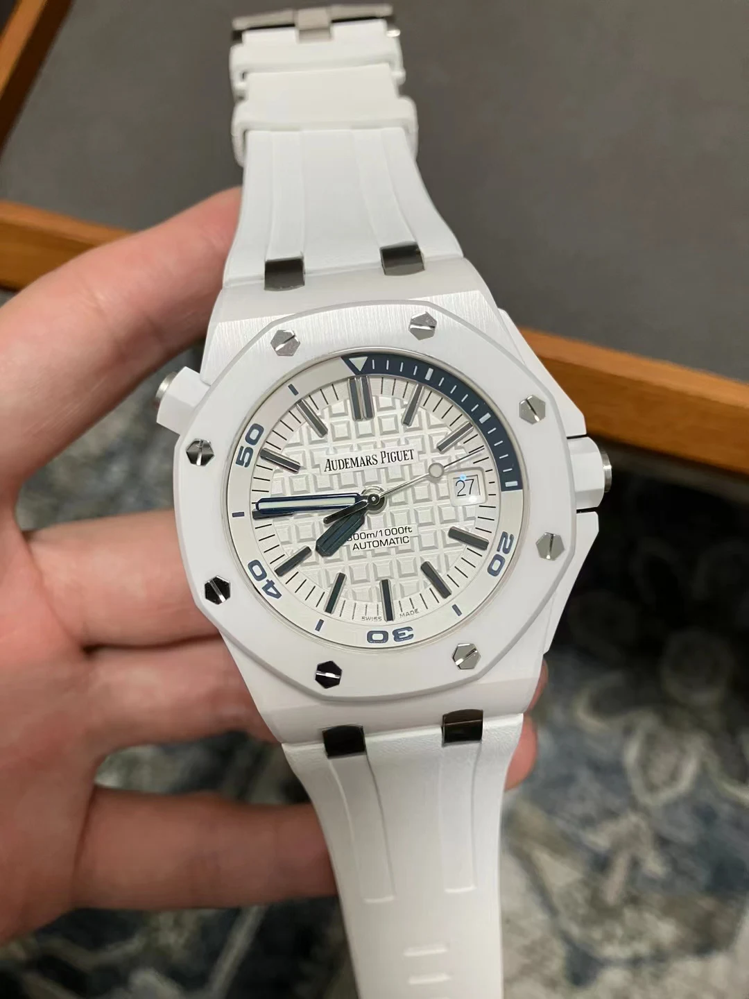 APSF白陶瓷(字体更新)Royal Oak Offshore Diver 15707 White Ceramic SA3120 Super Clone（Font upgrade）