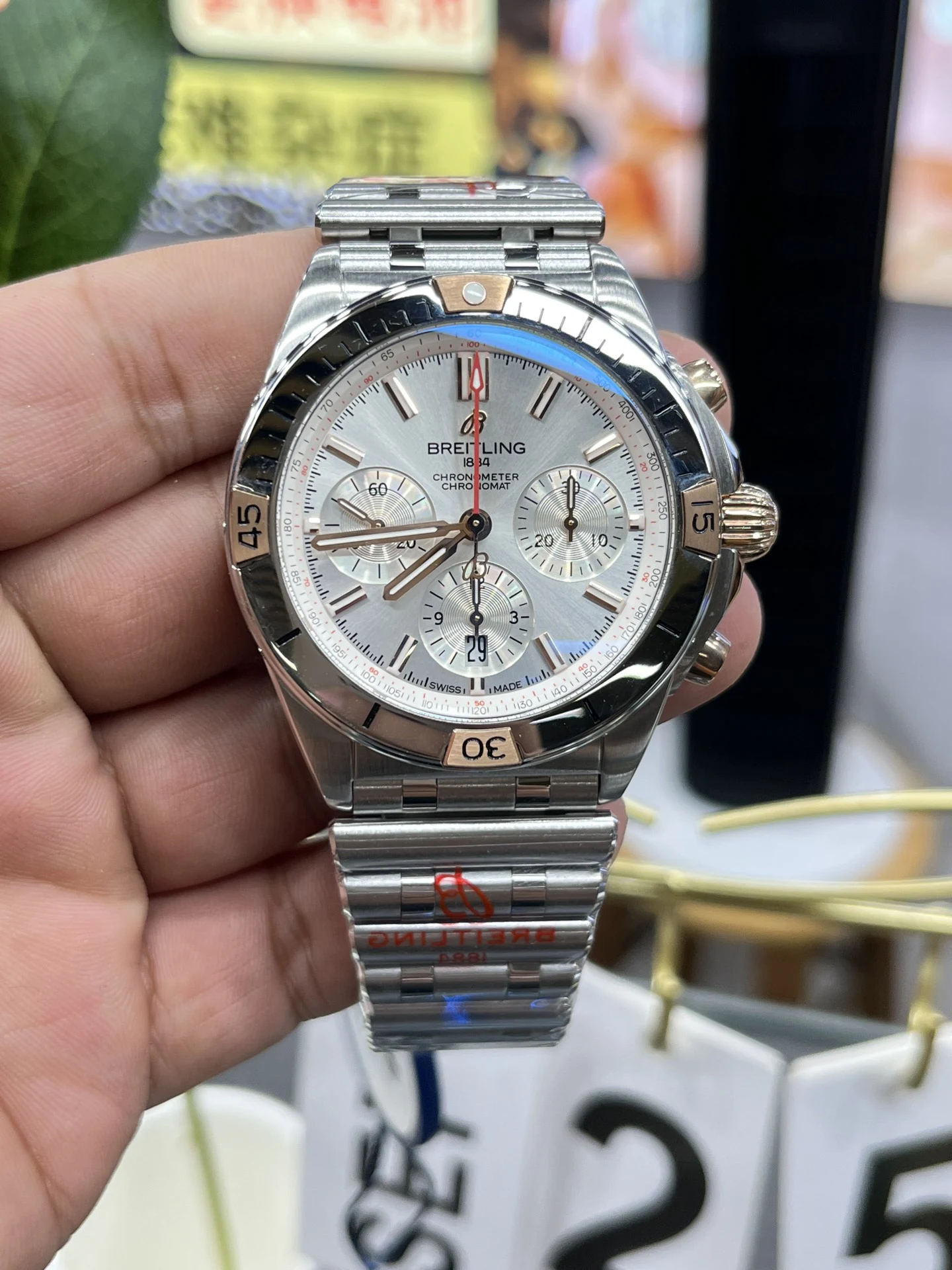 BLSF百年灵计时Chronomat B01 42mm White Dial  Bracelet A7750