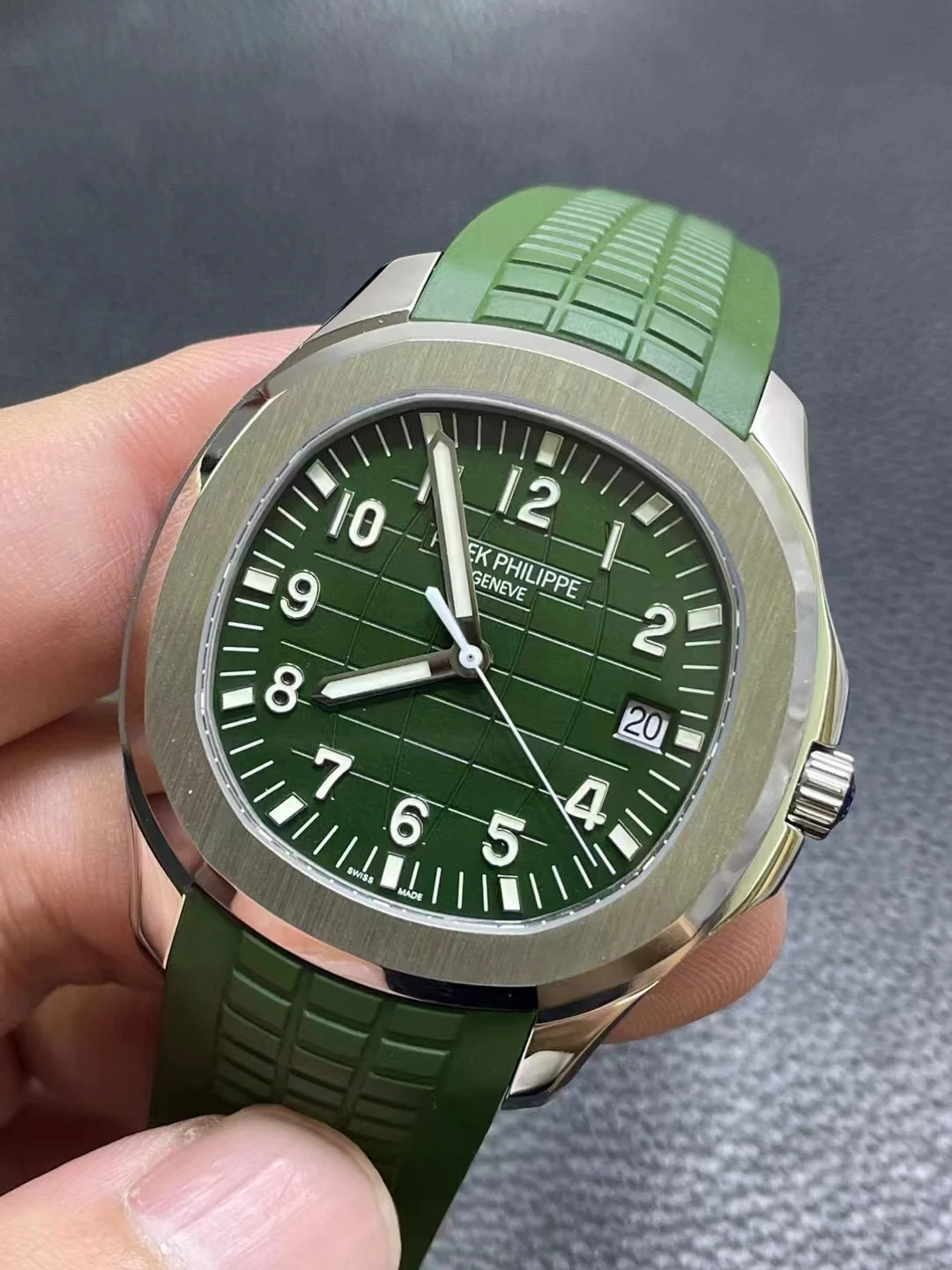 3KF绿手雷Aquanaut 5168 42mm Green Dial Rubber Strap A330 Super Clone V3