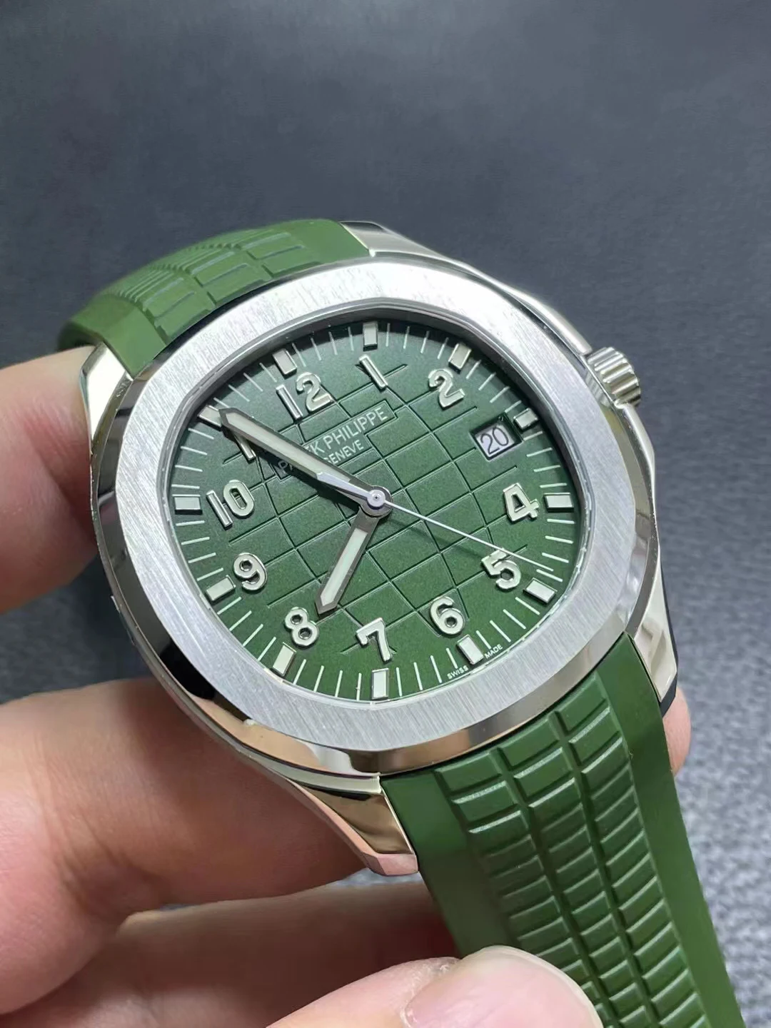 3KF绿手雷Aquanaut 5168 42mm Green Dial Rubber Strap A330 Super Clone V3