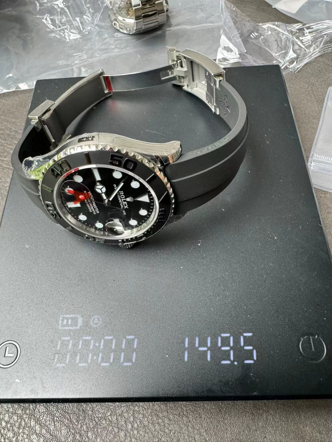 VSF配重游艇Yacht-Master 226659 Black Dial Oysterflex Strap VS3235 V3 (Gain Weight)