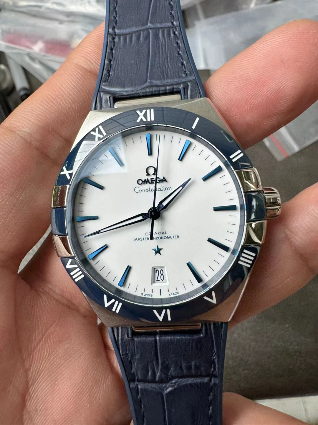 VSF五代星座Constellation Blue Ceramic White Dial Gummy Strap A8900 Super Clone