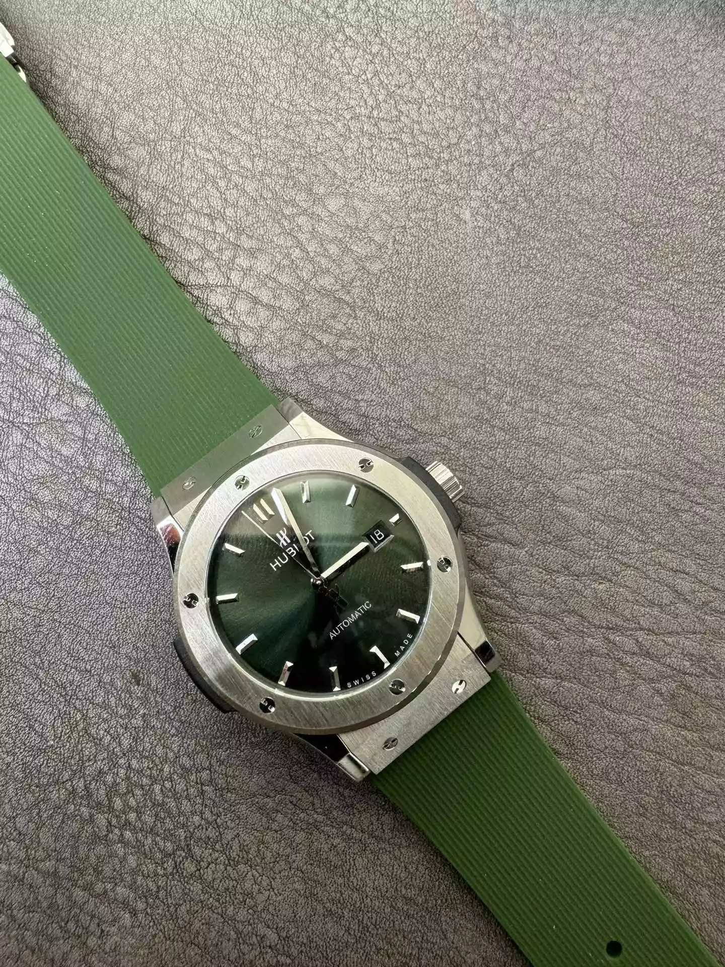 HBF宇舶经典融合Classic Fusion 42mm Green Dial  Green Rubber Strap A1110