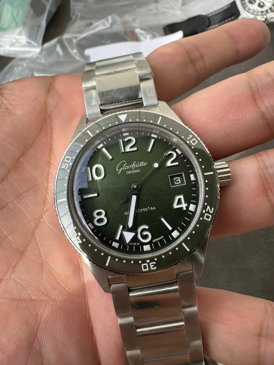 RXW格拉苏蒂瑞机Spezialist Diver 39.5mm Green Dial SW200