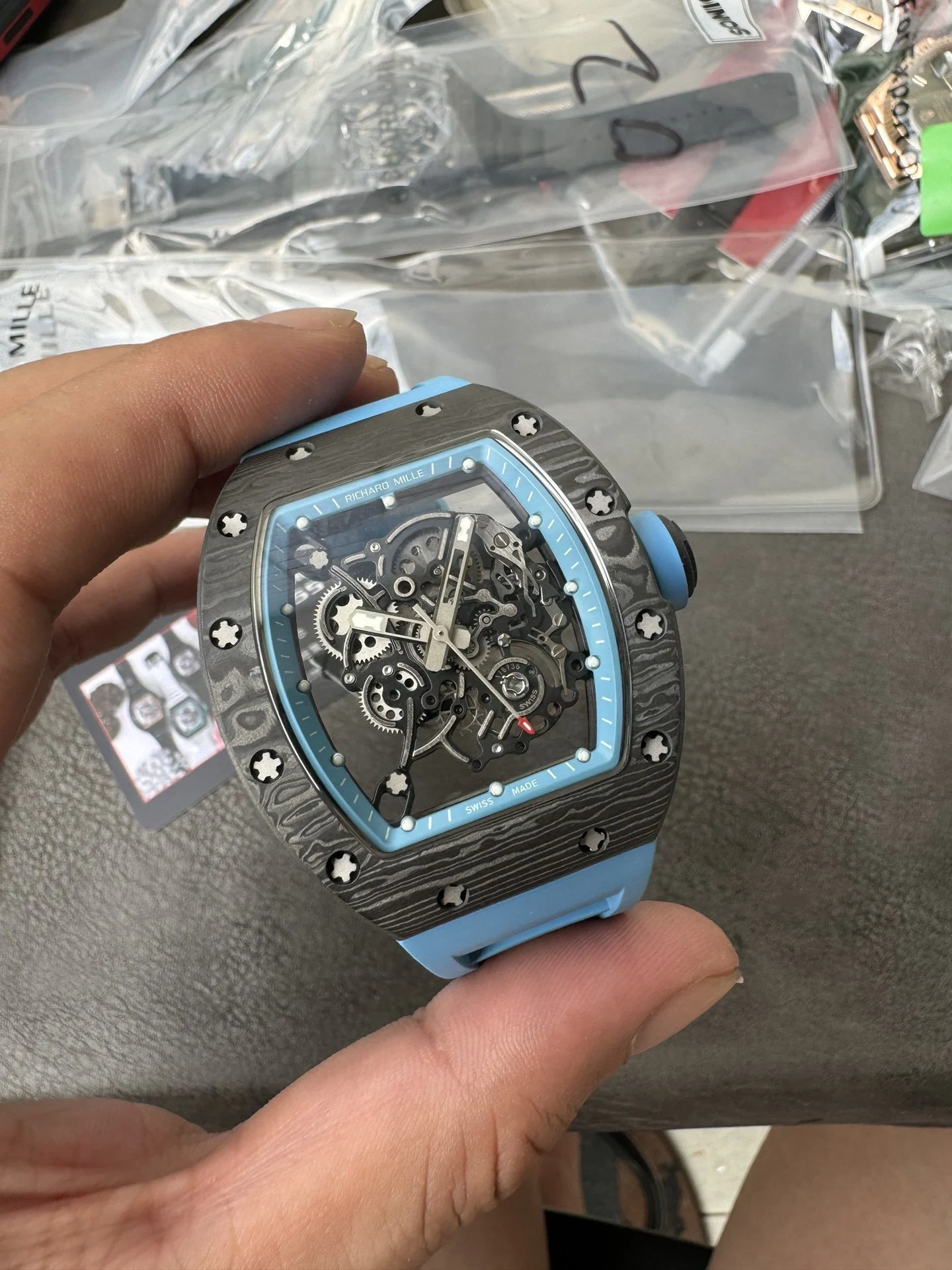 RMF一体机RM055 Blue Inner Bezel NTPT Blue Rubber Strap RMUL2 Super Clone