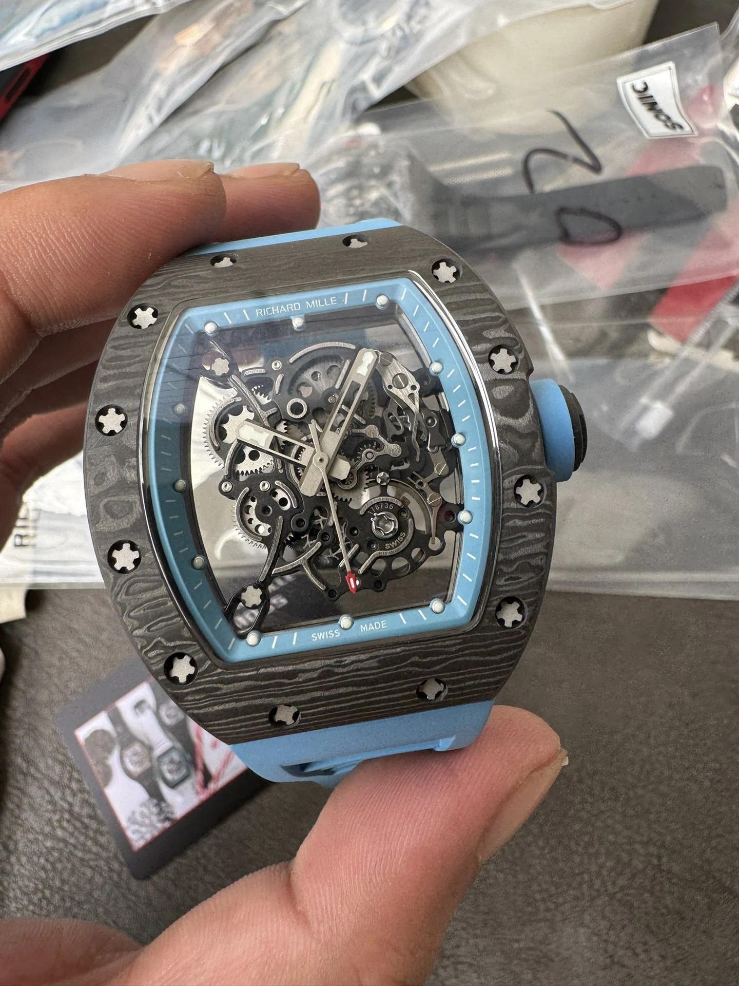 RMF一体机RM055 Blue Inner Bezel NTPT Blue Rubber Strap RMUL2 Super Clone