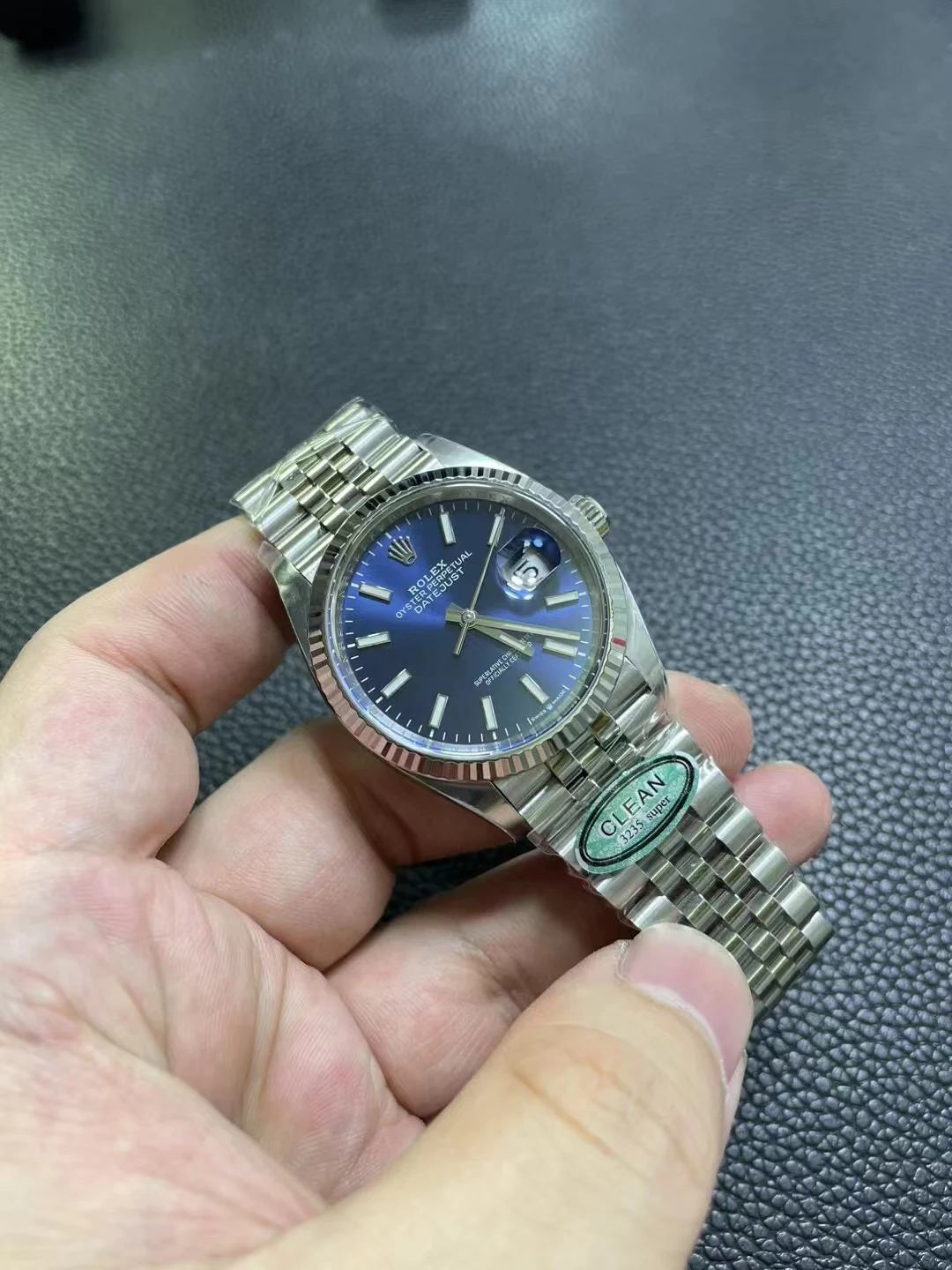 Clean蓝日志36mm DateJust 126234 Blue Dial Jubilee SH3235