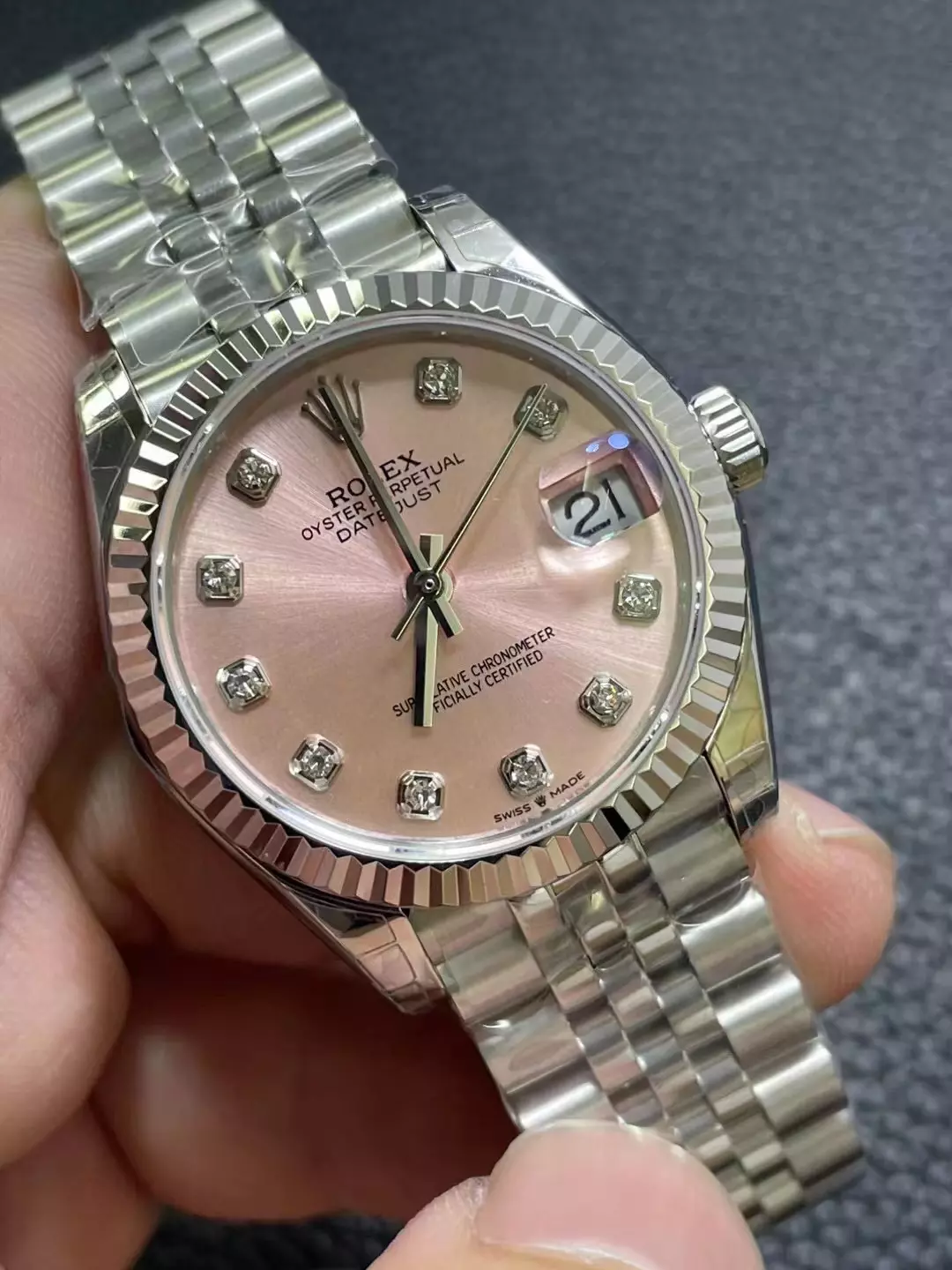 GSF女日志粉 Datejust 31mm SS Pink Diamond  Jubilee Bracelet