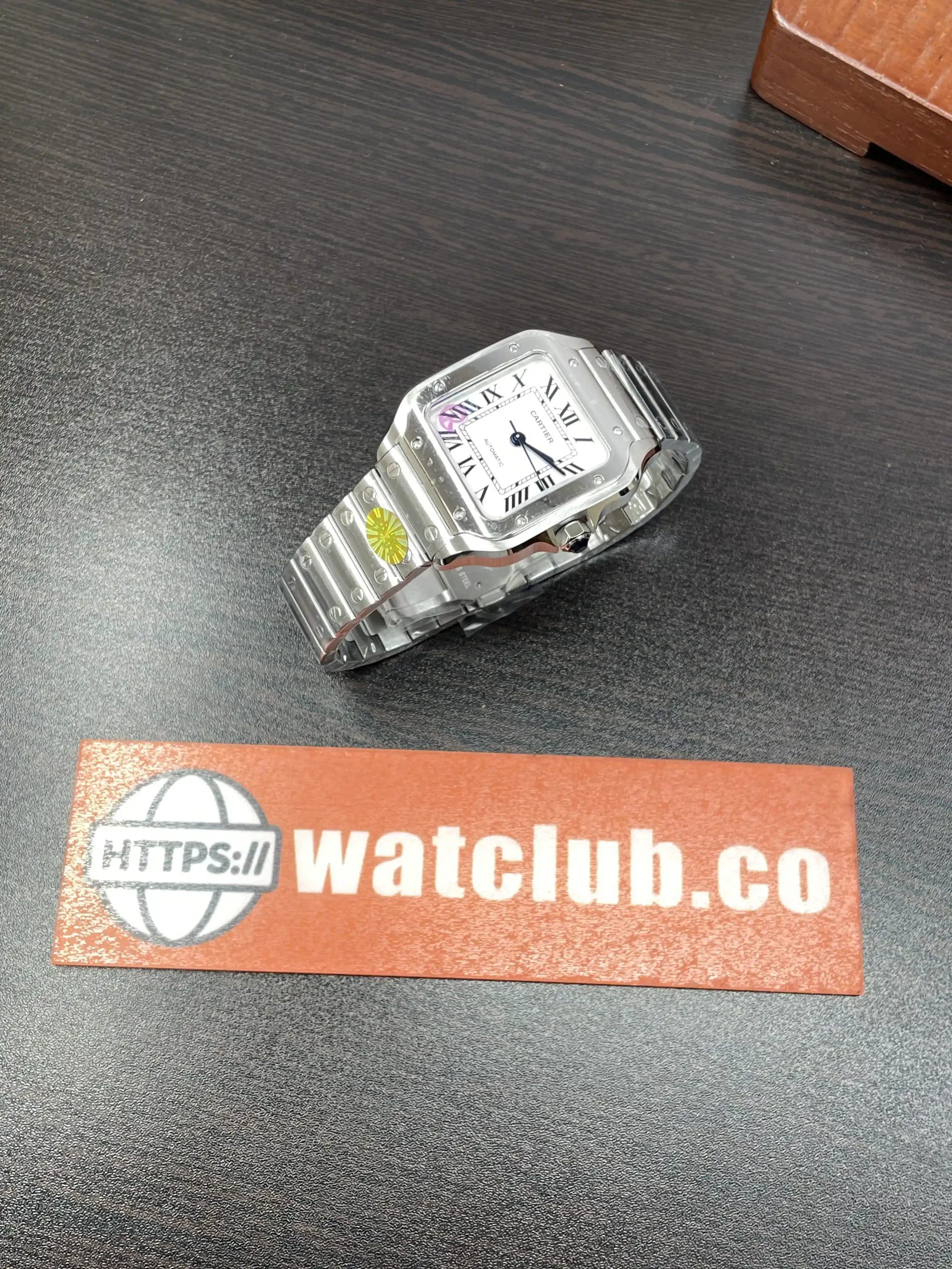 CRF Santos de Cartier 35mm White Dial SmartLinks