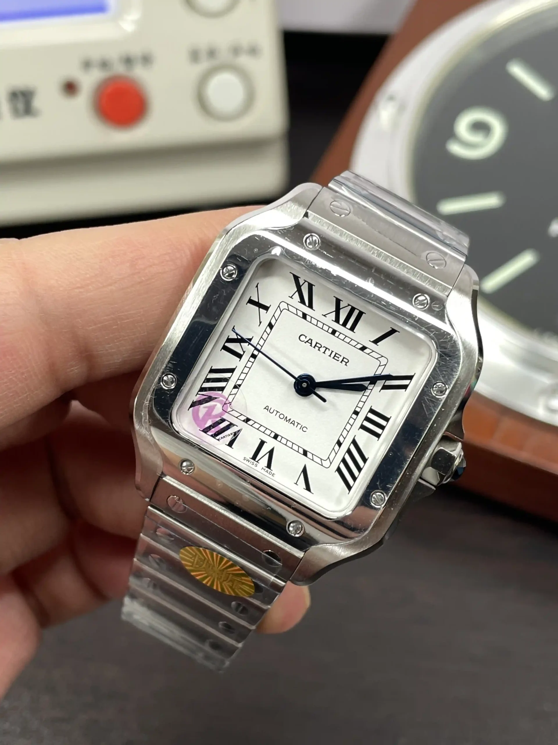 CRF Santos de Cartier 35mm White Dial SmartLinks