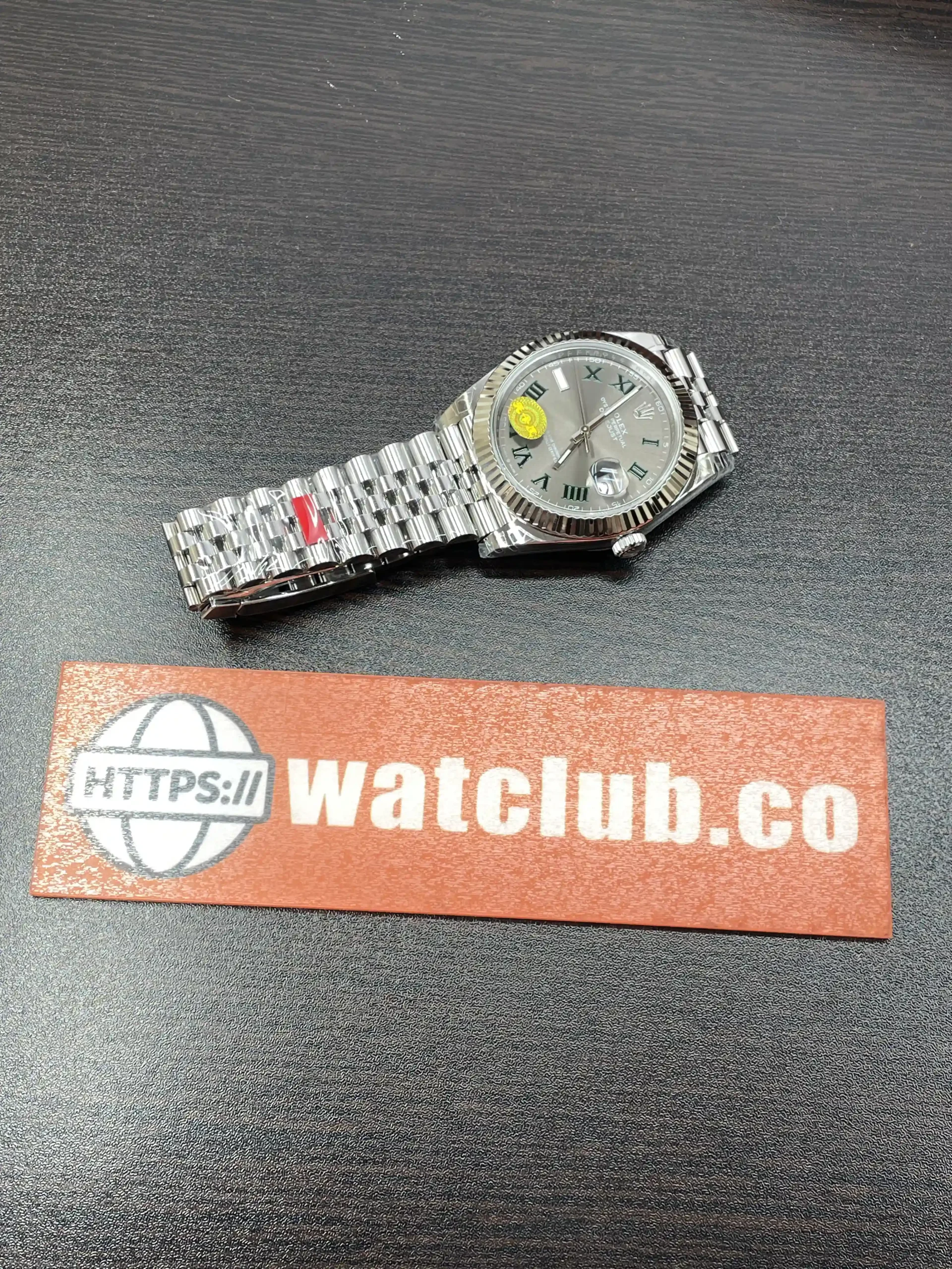 VSF无卡度DateJust 41mm 126334 Gray Dial Green Roman Jubilee Bracelet V2s Free Sprung